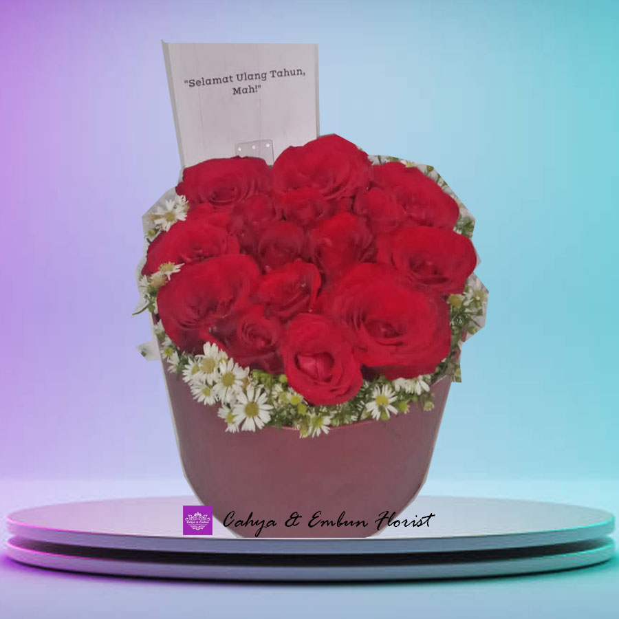 Bunga Box Mawar Merah - Toko Karangan Bunga Papan Bogor Cahya & Embun Florist