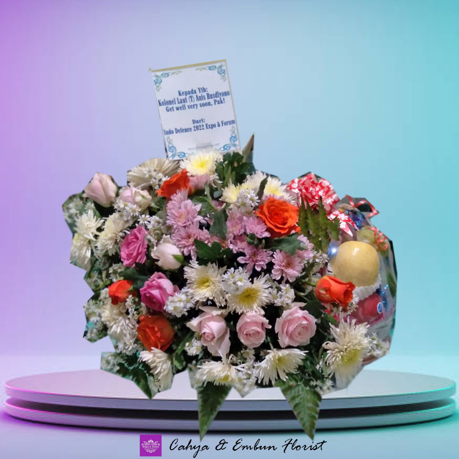 Parcel Buah Rangkaian Bunga - Karangan Bunga Papan Bogor