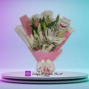 Hand Bouquet Kasablanka Putih - Karangan Bunga Papan Bogor