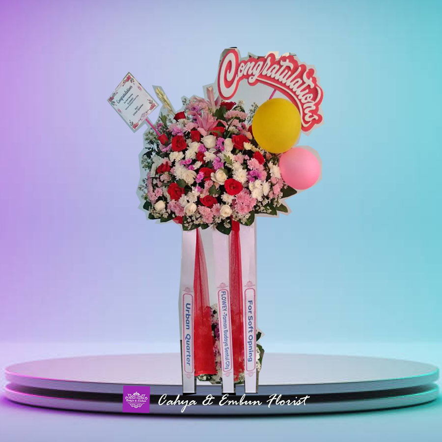 Bunga Standing Congrats - Toko Karangan Bunga Papan Bogor Cahya & Embun Florist