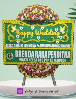 Papan Bunga Wedding 001, Cahya & Embun Florist, Toko Bunga Bogor